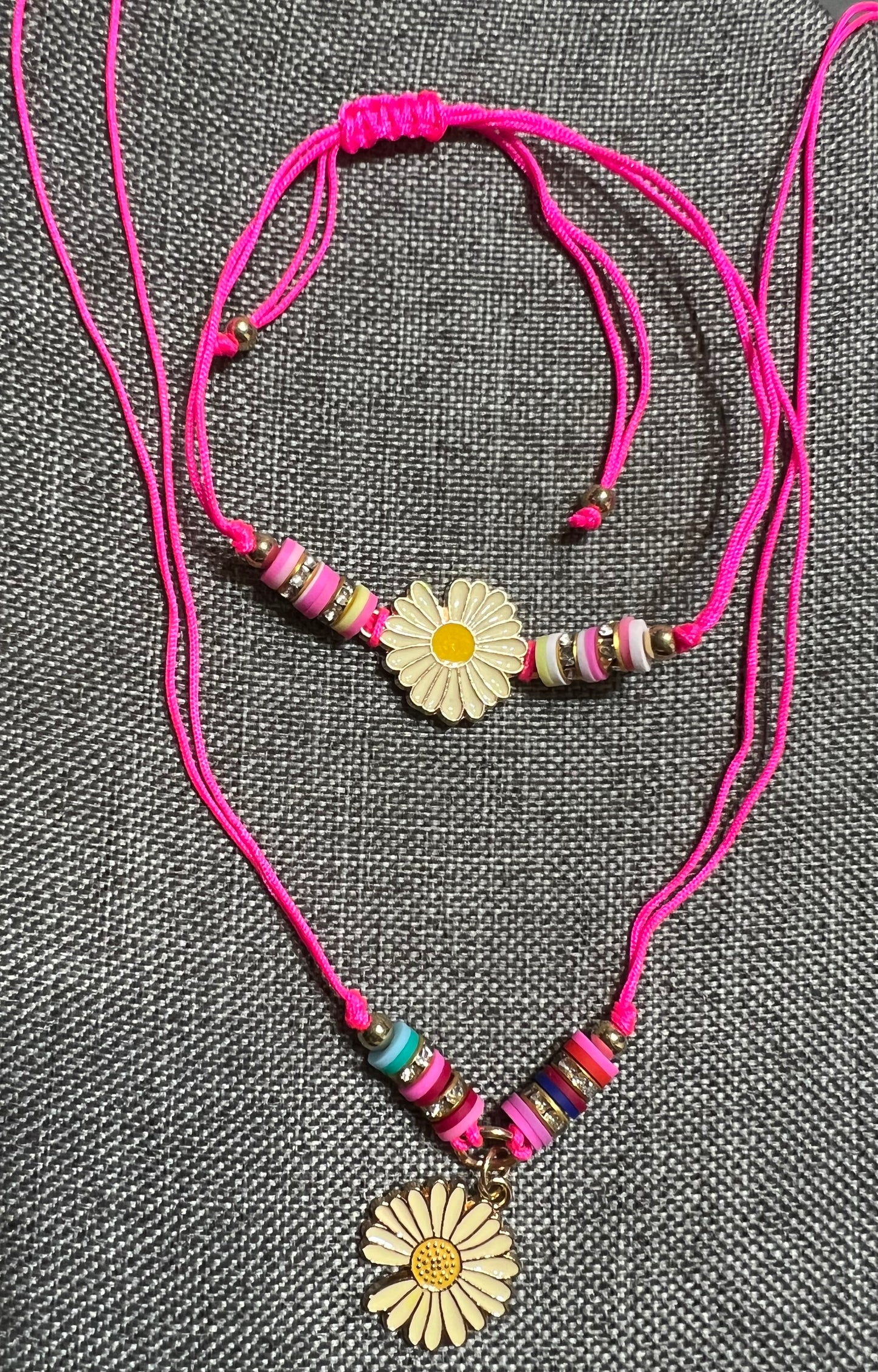 Flower necklace and bracelet
