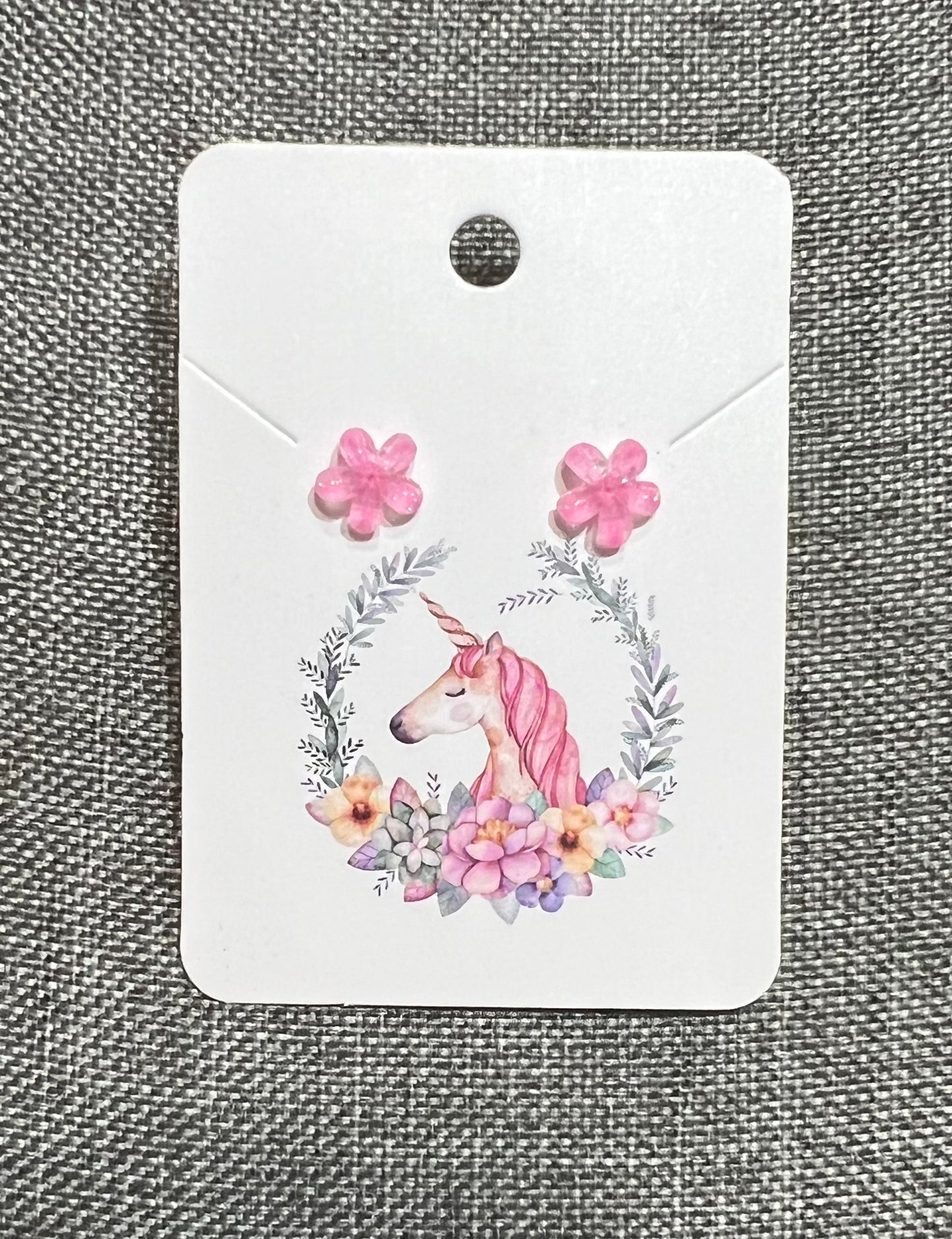 Pink flower earrings