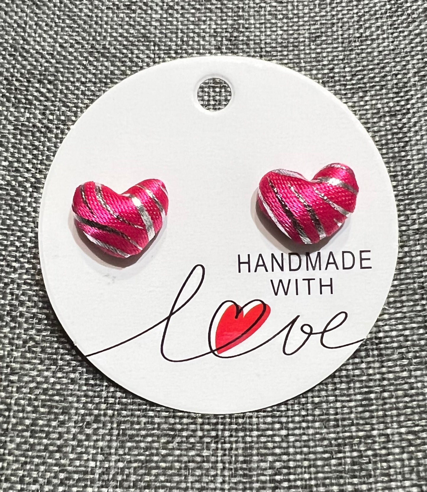 Pink and silver earrings