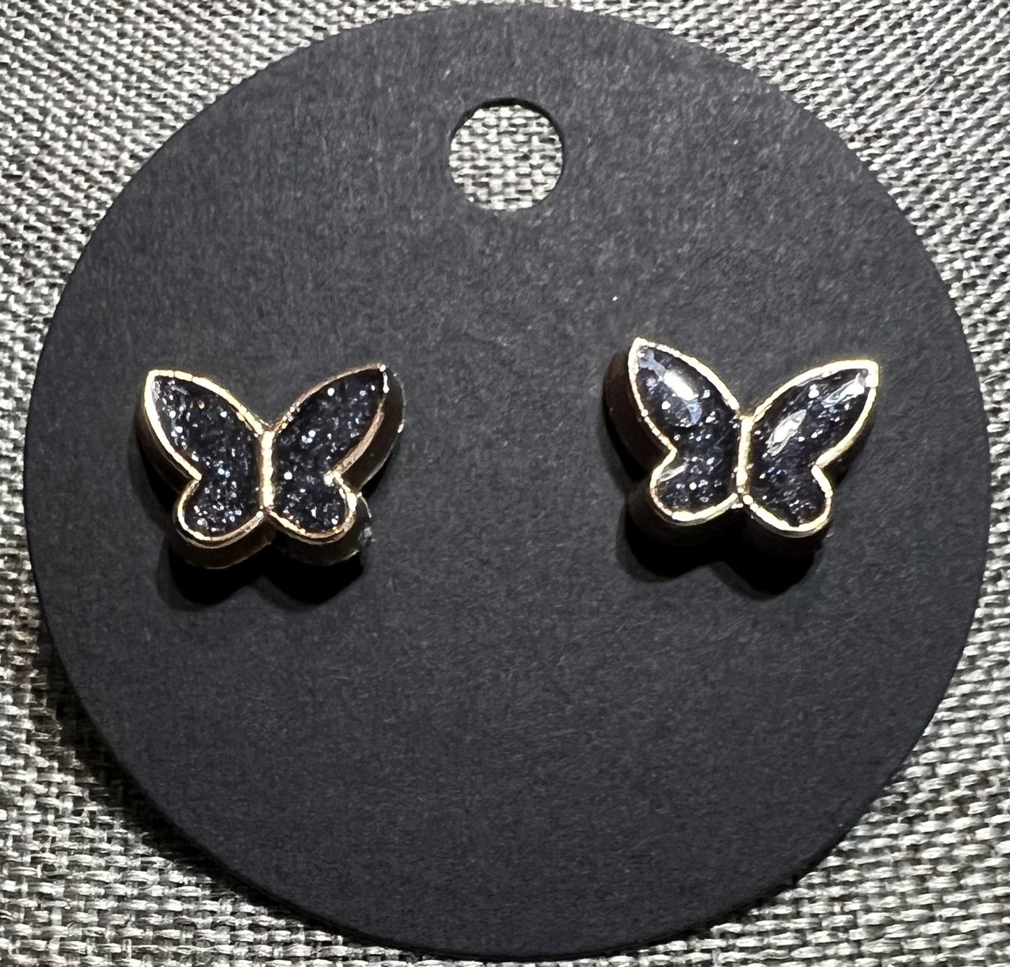 Black butterfly earrings
