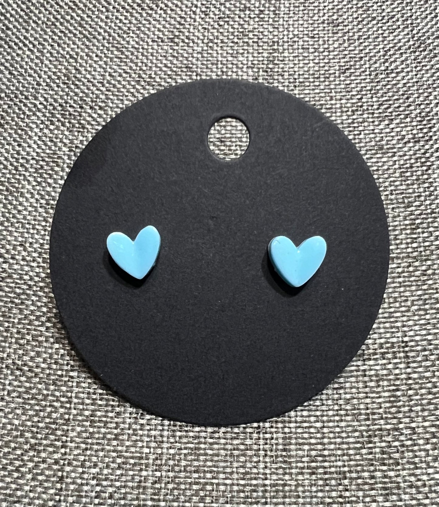 Blue heart earrings
