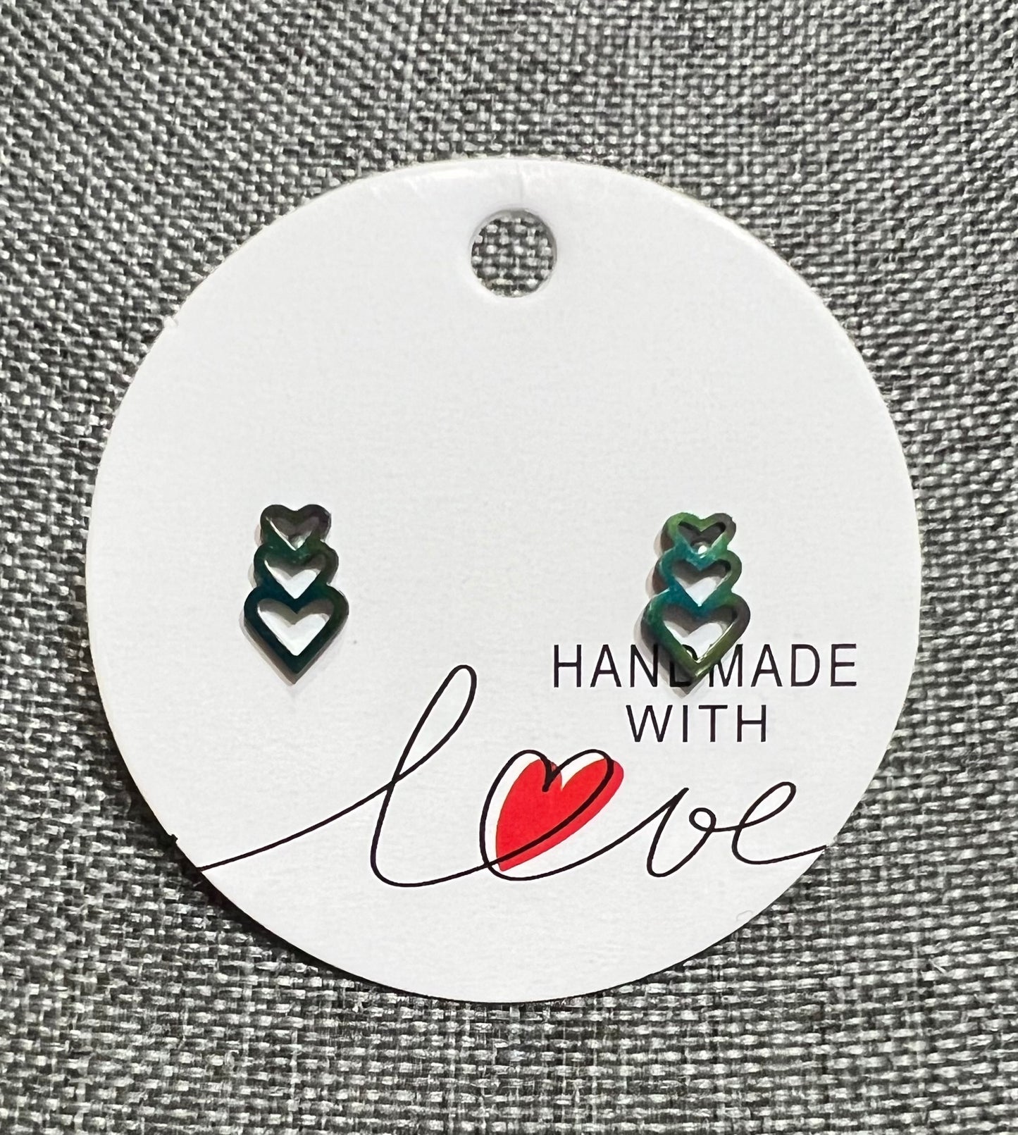Trio heart earrings
