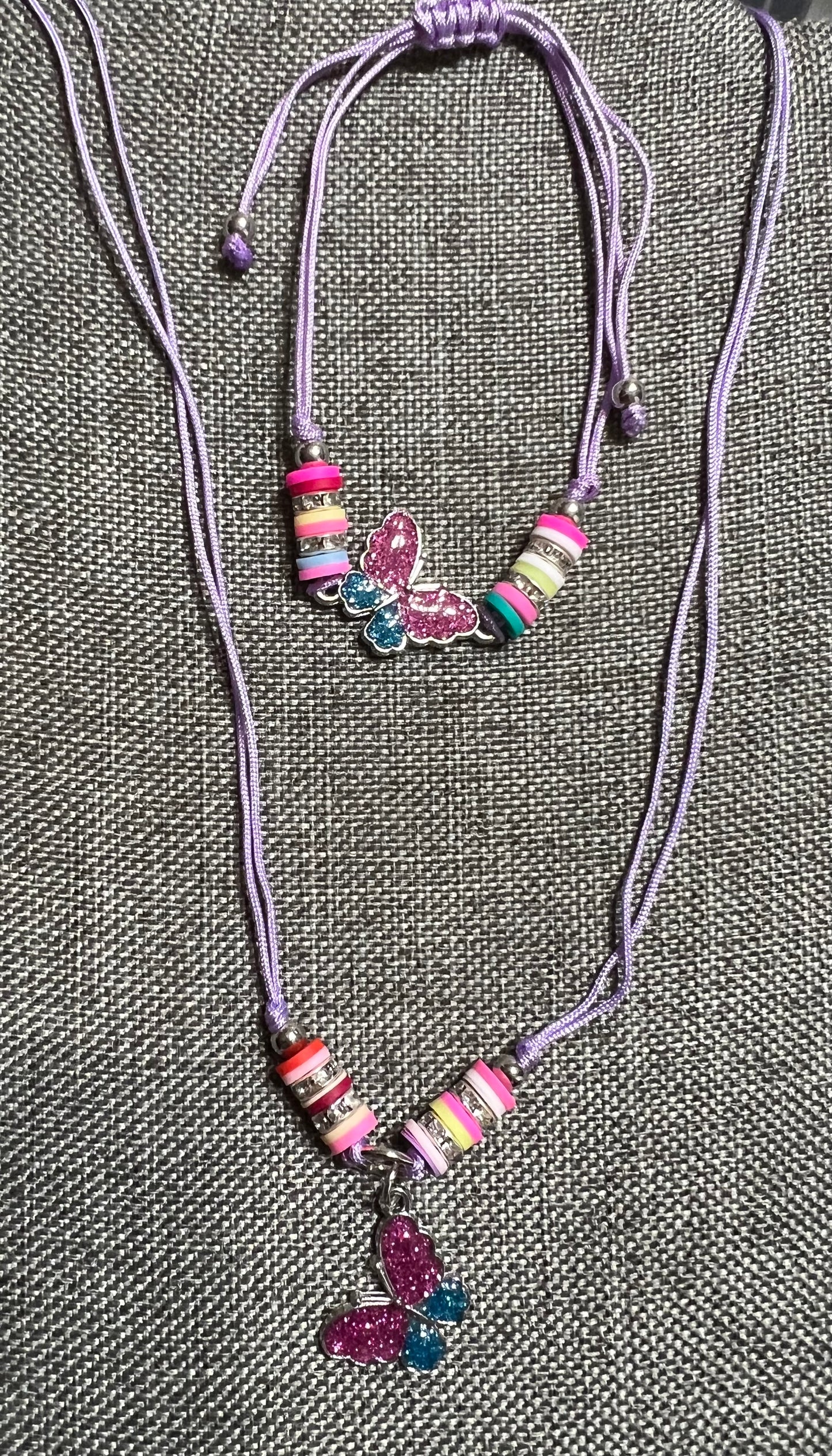 Butterfly necklace and bracelet