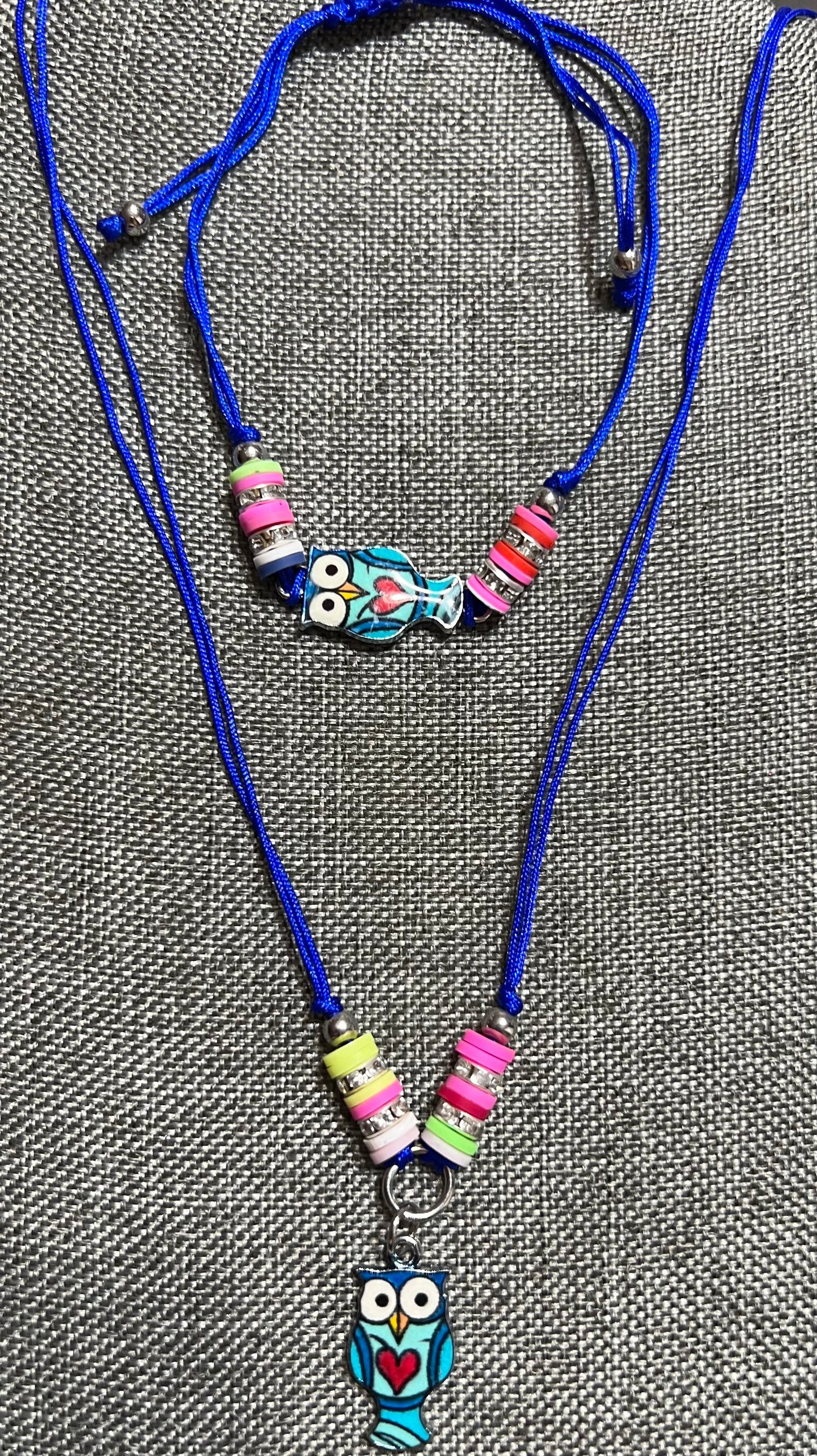 Owl necklace and bracelet