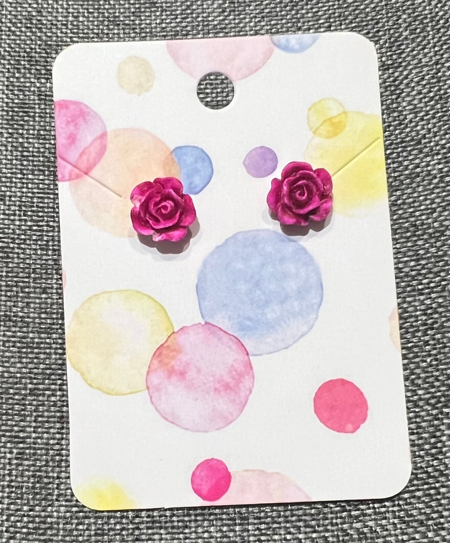 Roses hard pink earrings