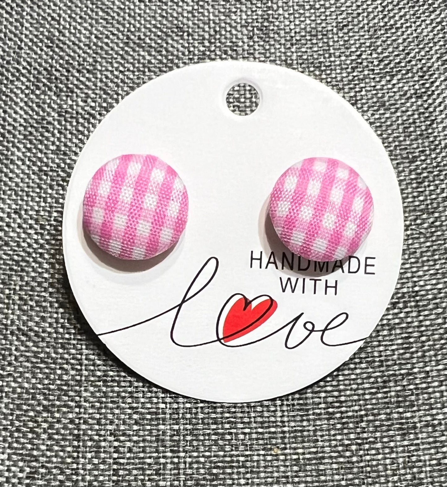 Pink and white earrings