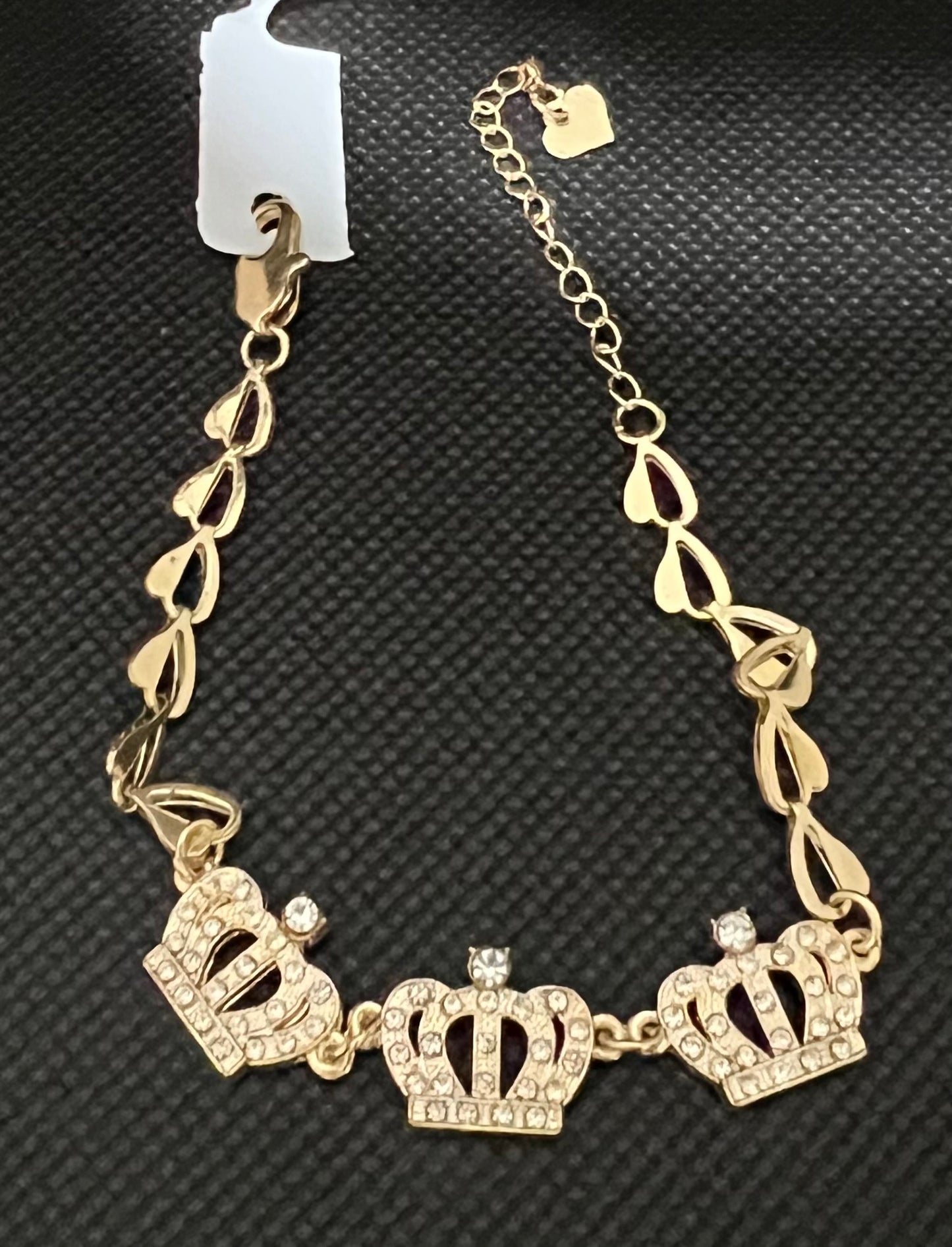 0ro laminado pulsera de coronas