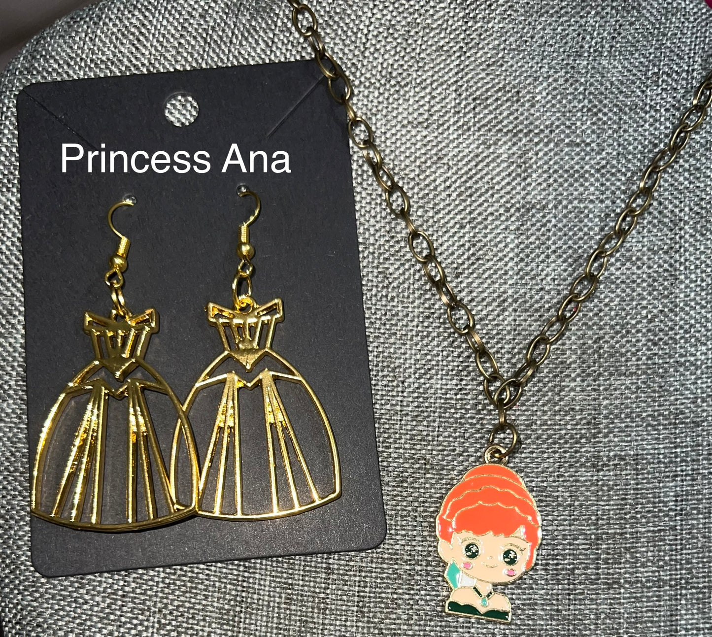 Princess earrings necklace set