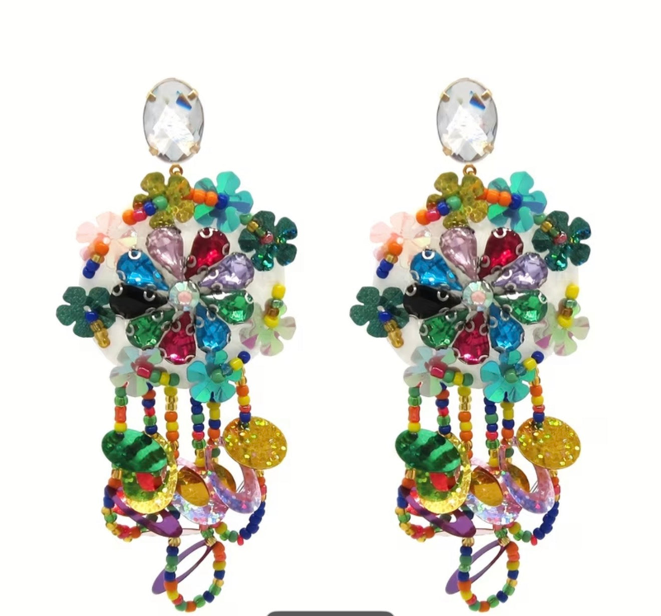 Colorful flower earrings