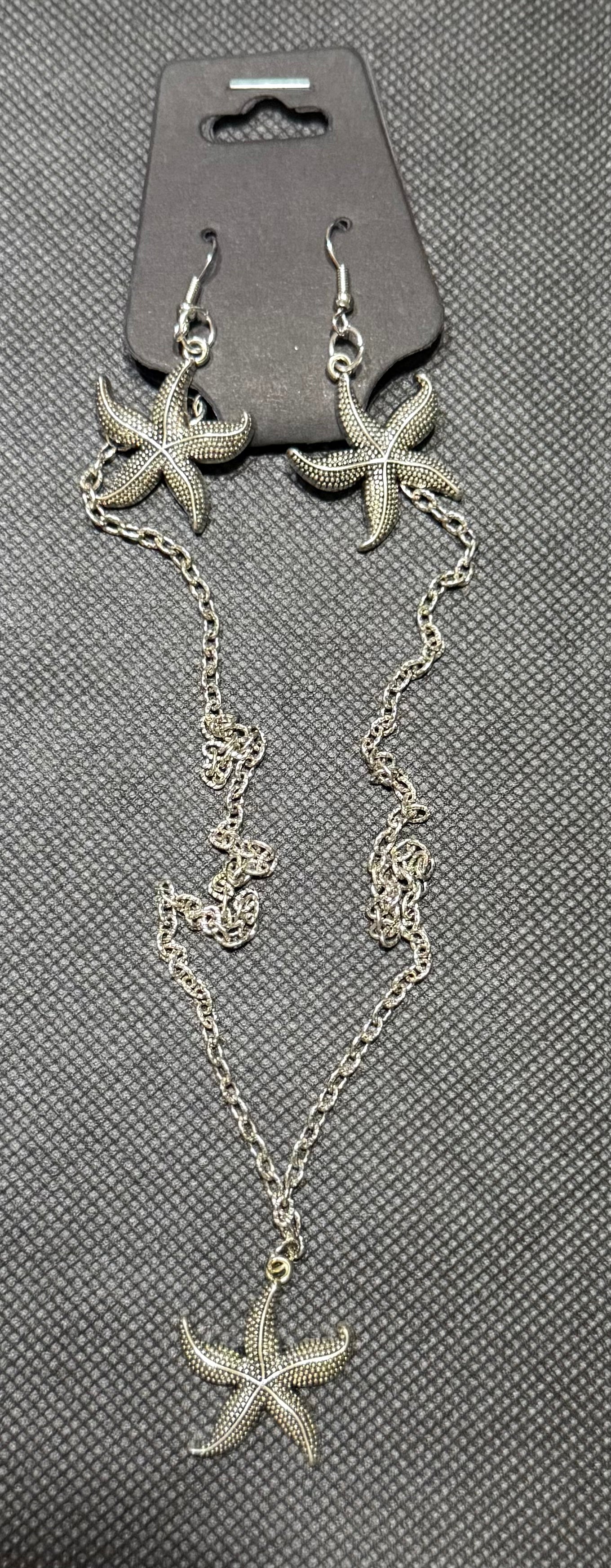 Star earrings and long necklace set