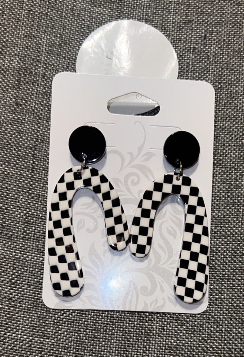 Black and white earrings