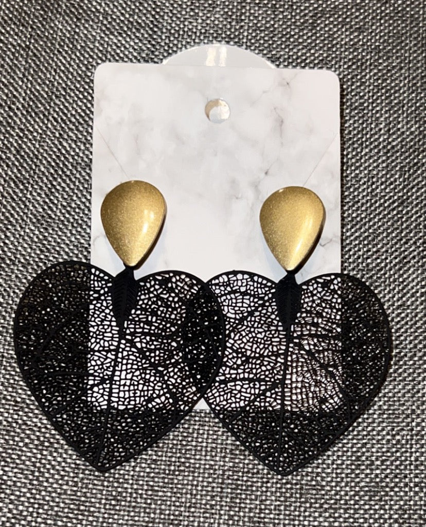 Black and gold earrings