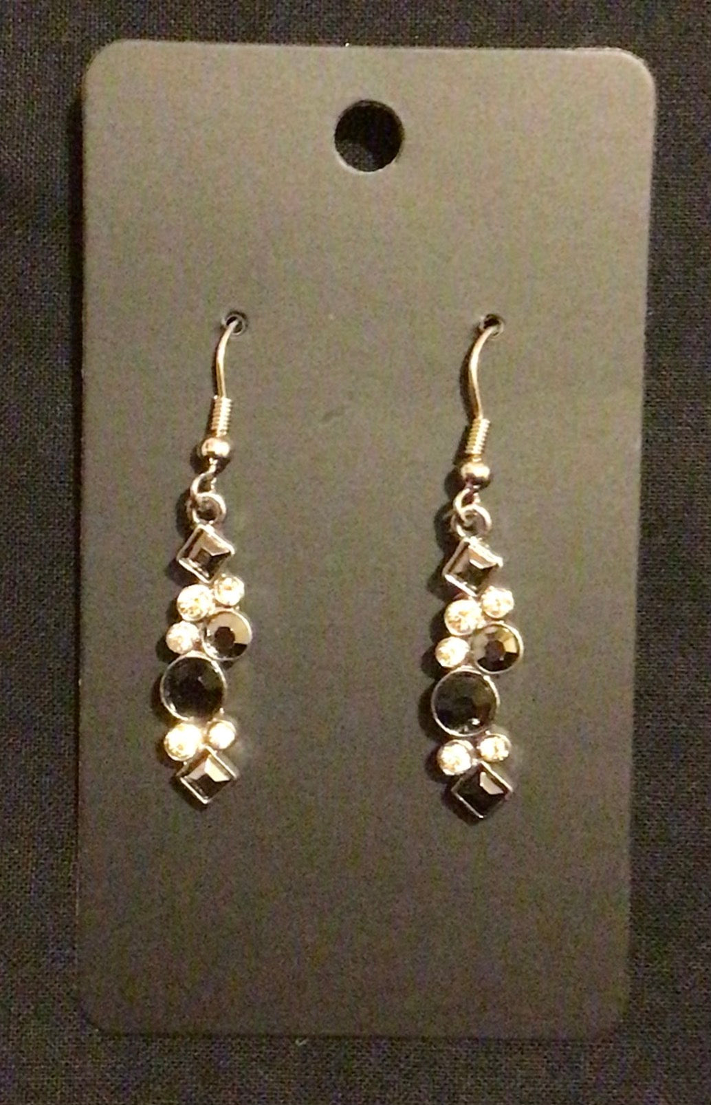 Black and silver earrings