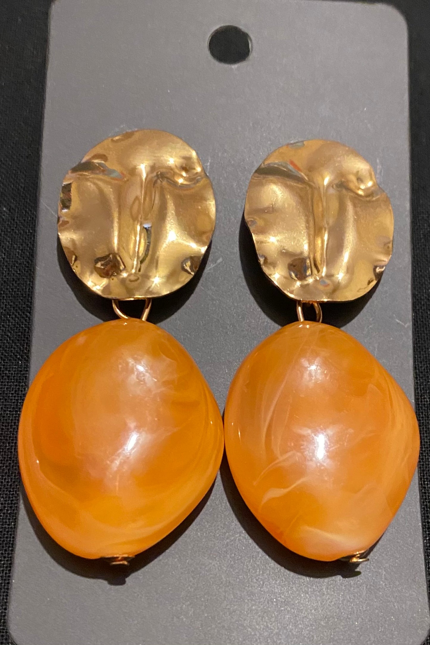 Brown and cream earrings