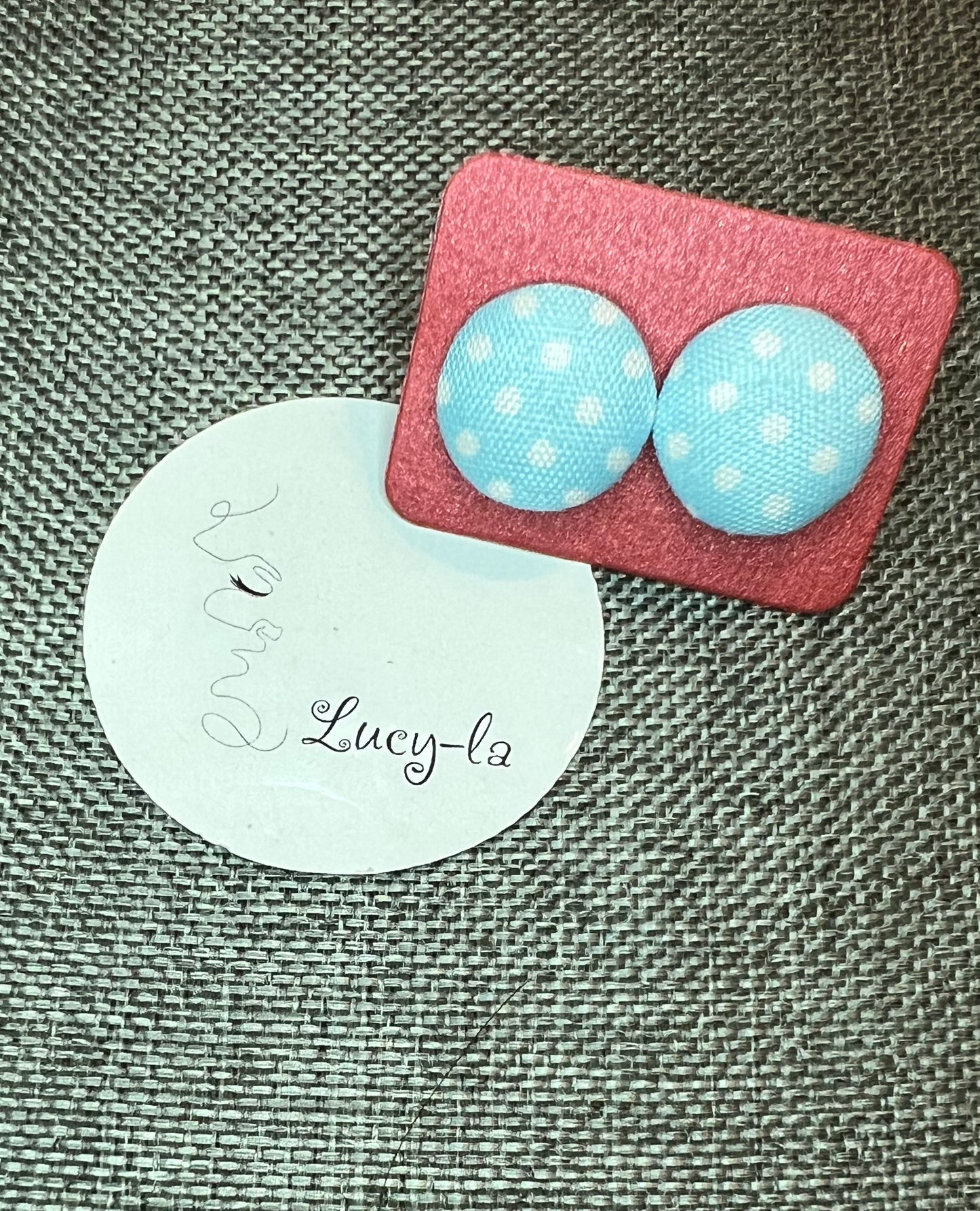 Baby blue and white earrings