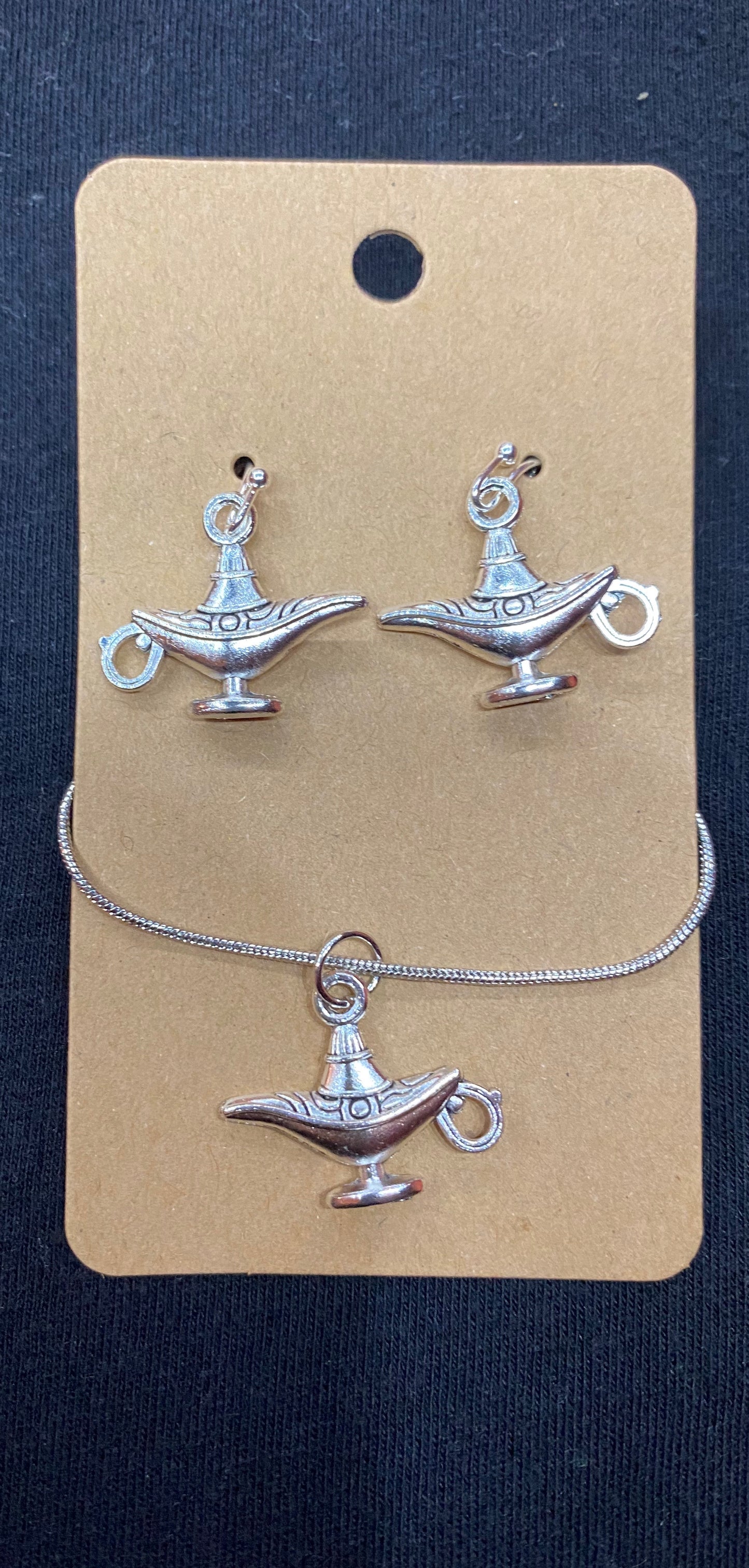 Lamp earrings and necklace