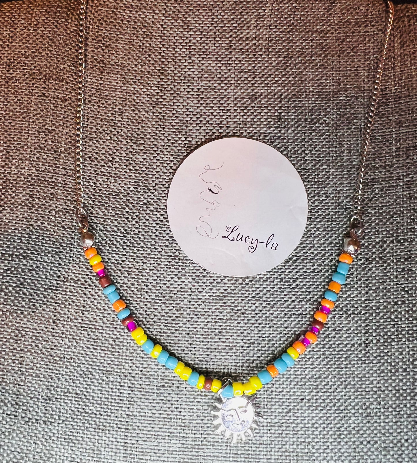 Colorful sun necklace