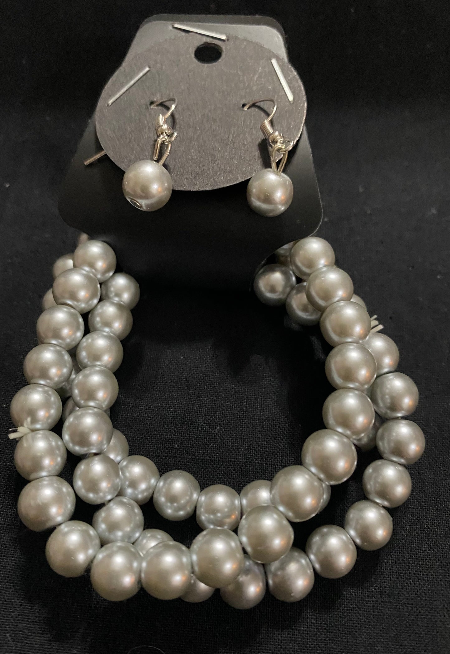 Silver ball bracelet and earrings set