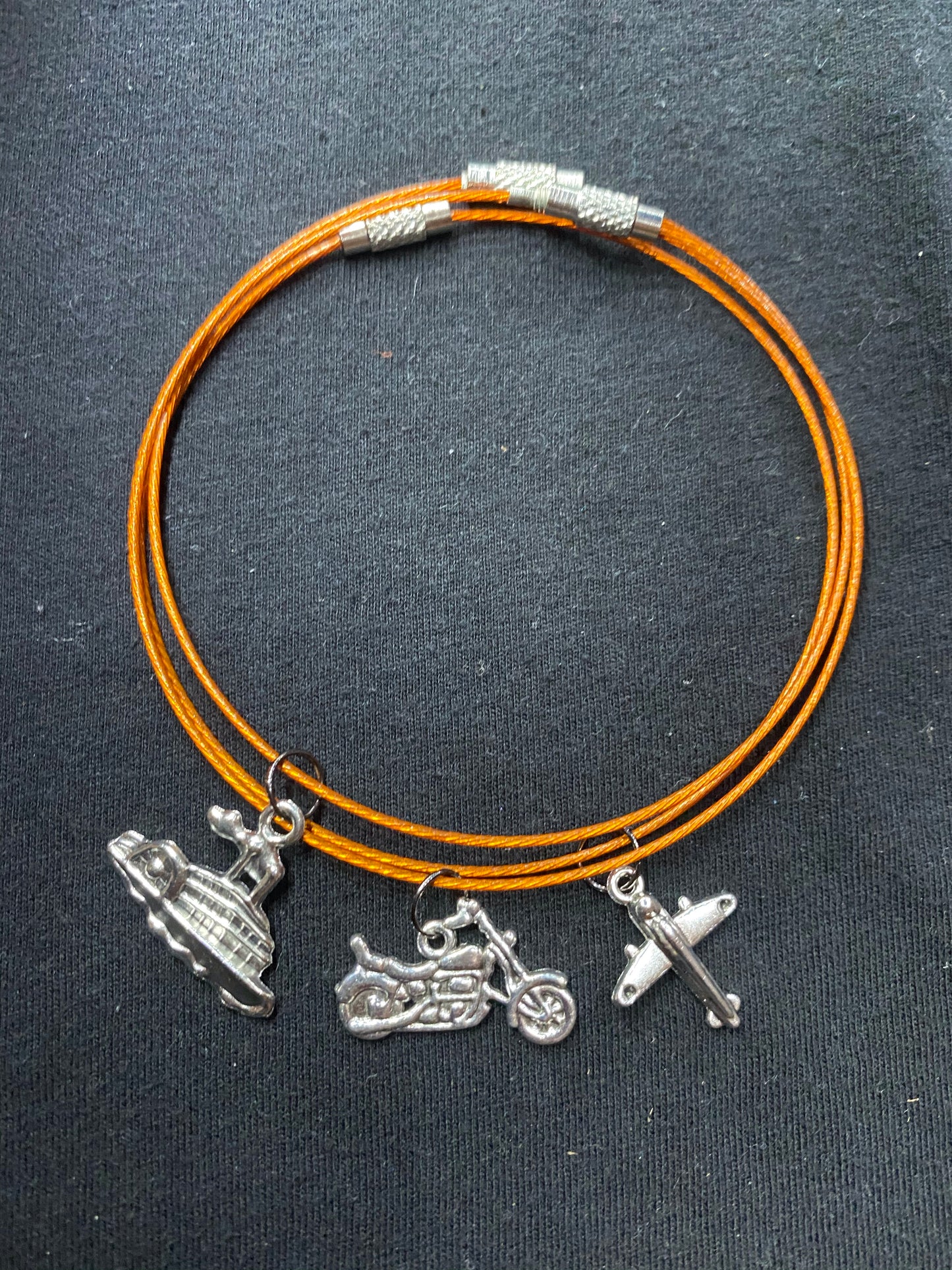 Boat airplane and motorcycle bracelet