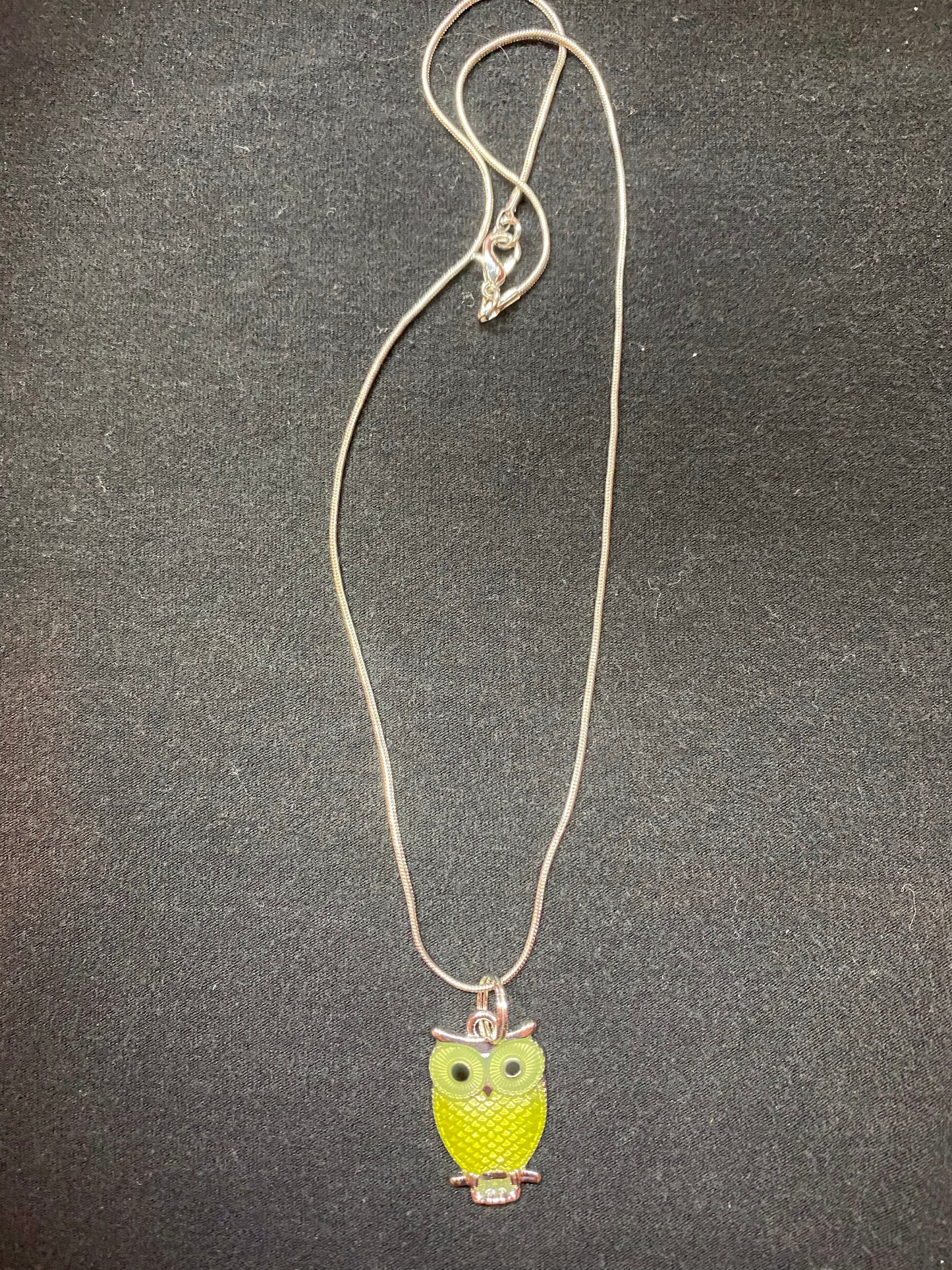 Owl (light green) necklace