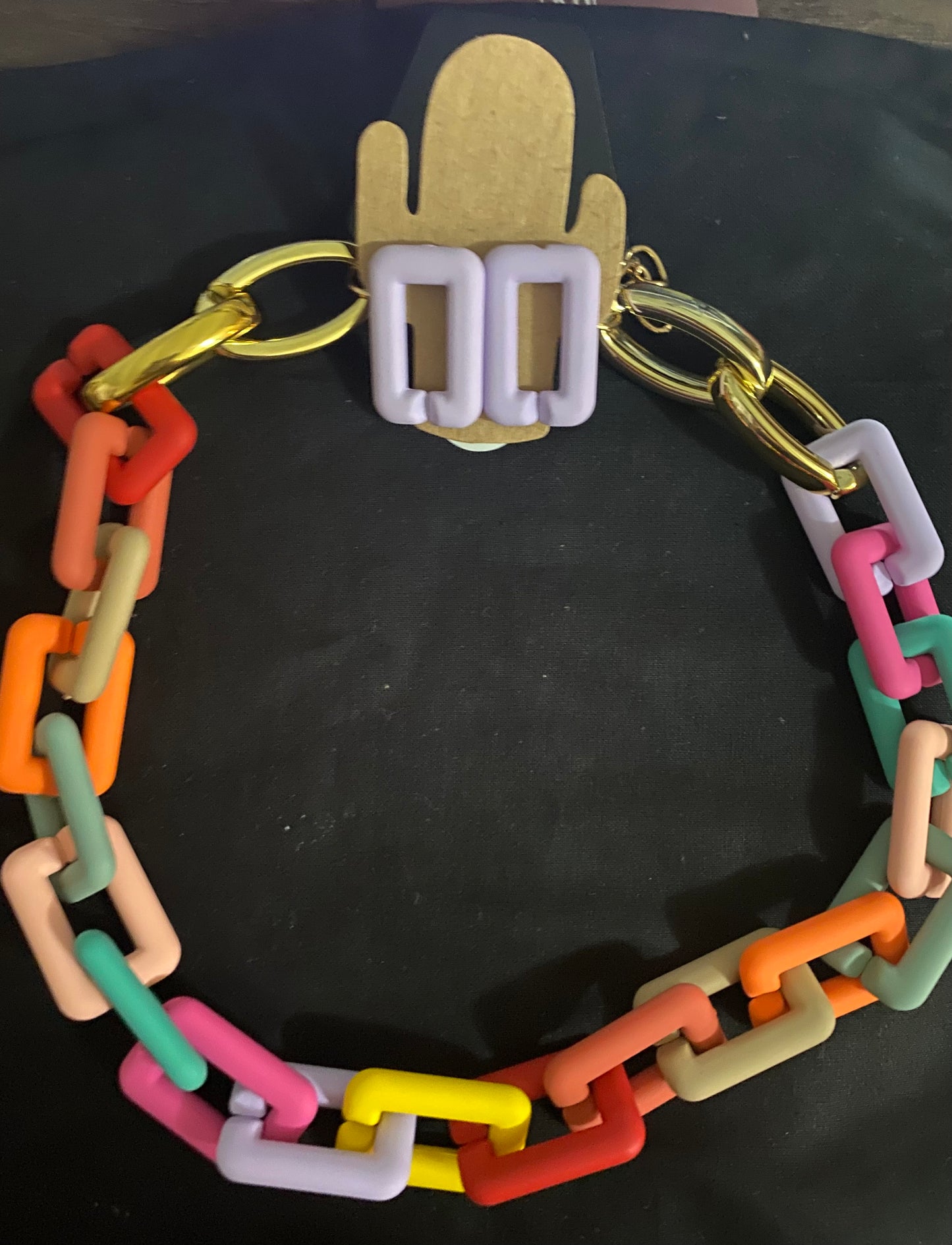 Colorful necklace and earrings