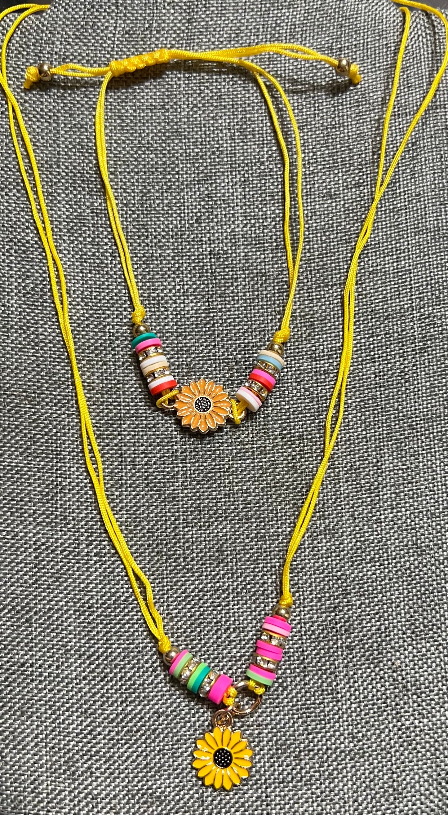 Sunflower necklace and bracelet set