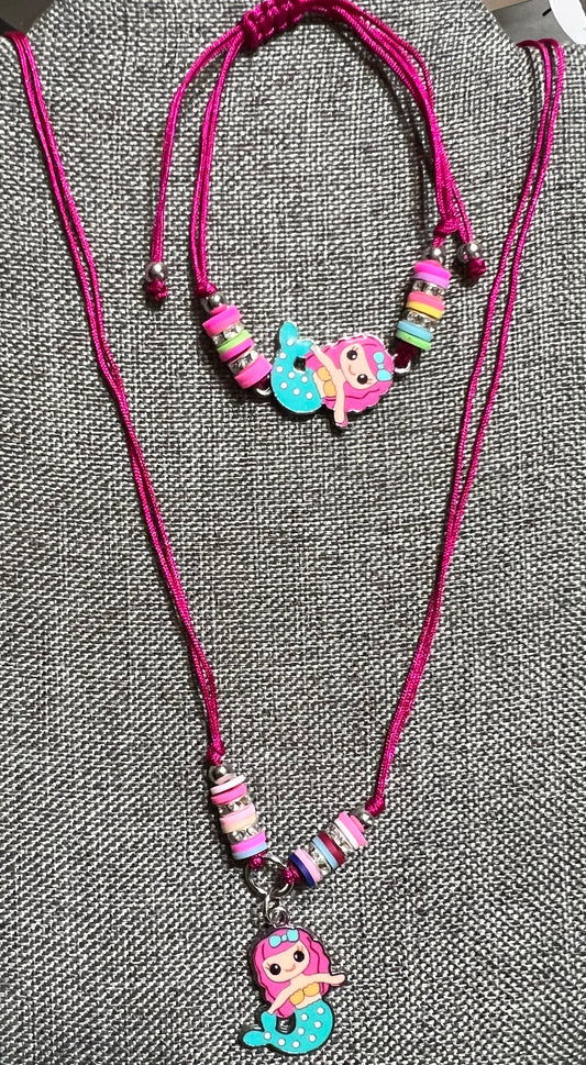 Mermaid necklace with bracelet