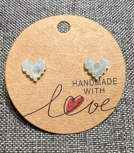 Glitter heart earrings