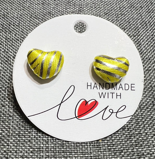 Yellow and silver earrings