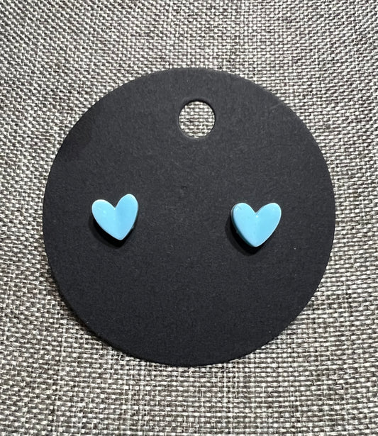 Blue heart earrings
