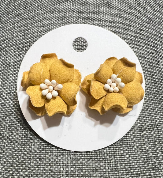 Yellow flower earrings
