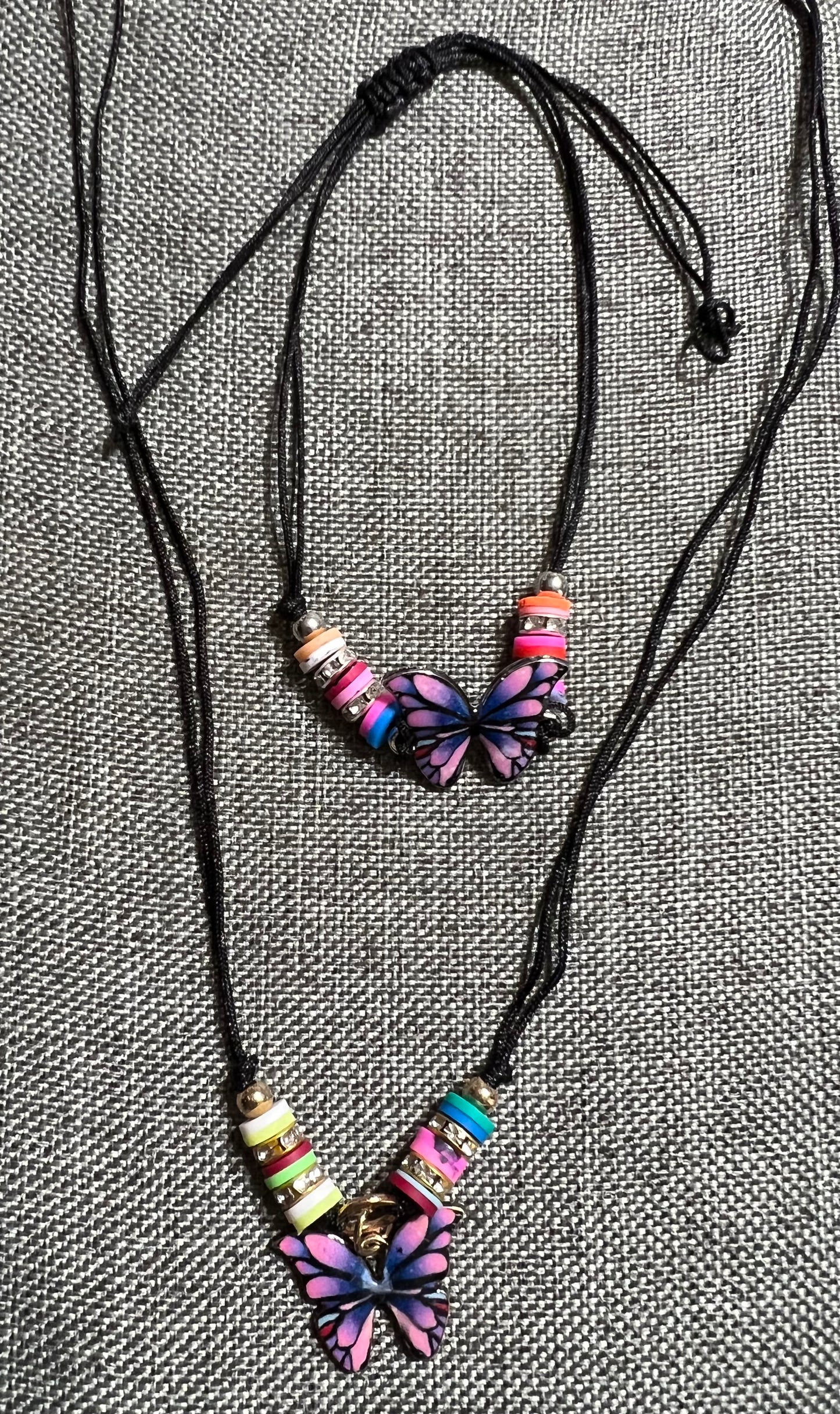 Black butterfly’s necklace and bracelet