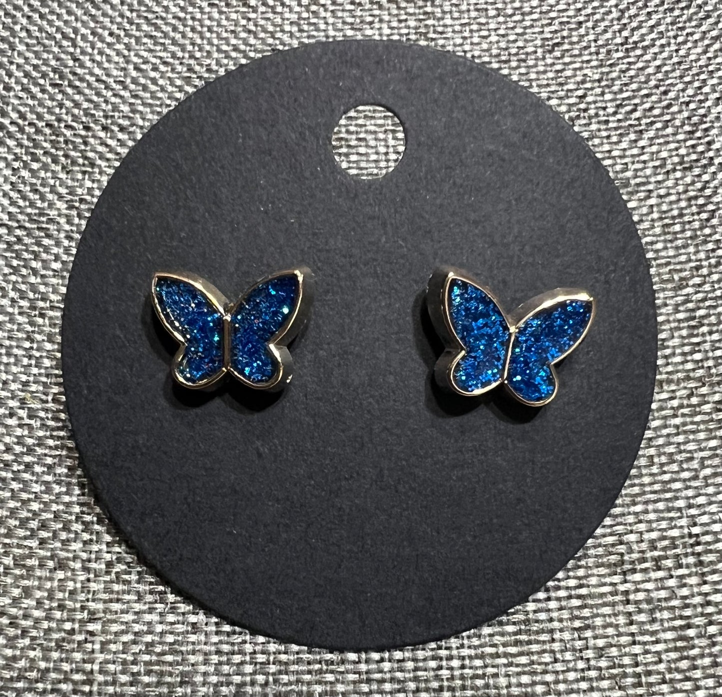 Blue butterfly earrings