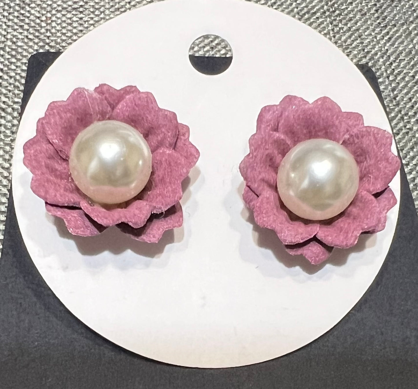 Purple flower earrings