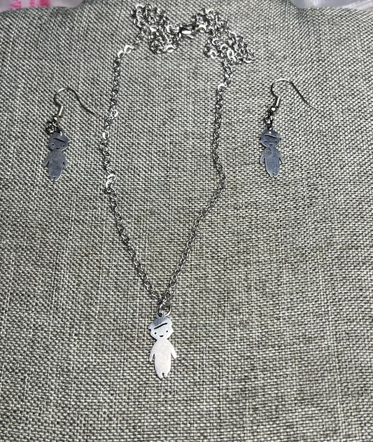 Boys necklace and earrings set