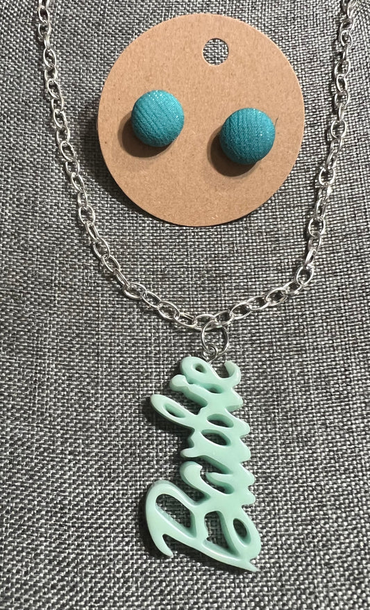 Barbie earrings and necklace set