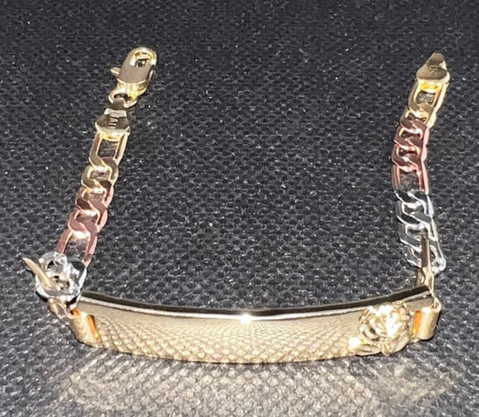0ro laminado pulsera 3 tonos