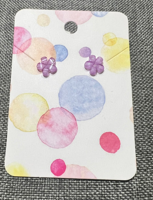 Purple flowers earrings