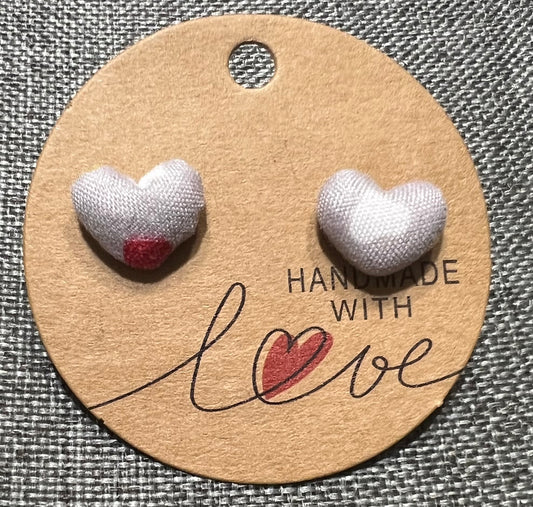 Gray heart earrings