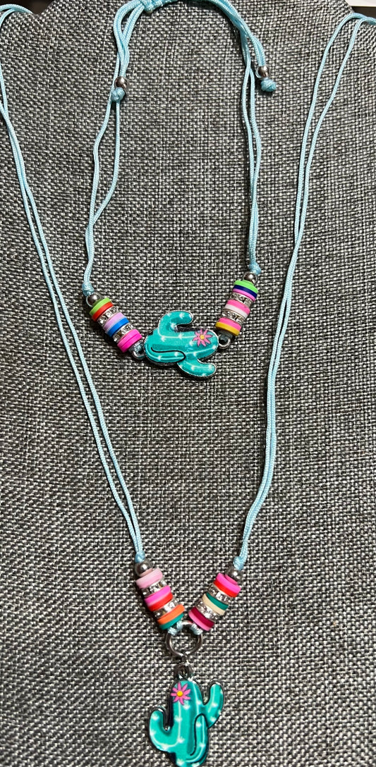 Cactus Necklace and bracelet set