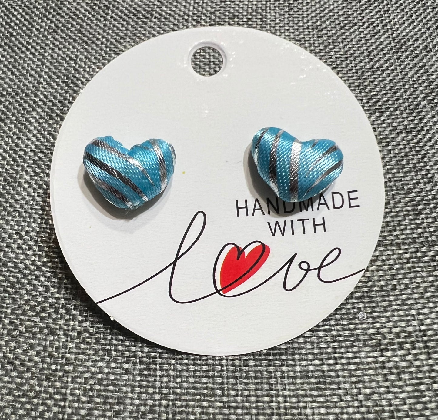 Blue heart earrings