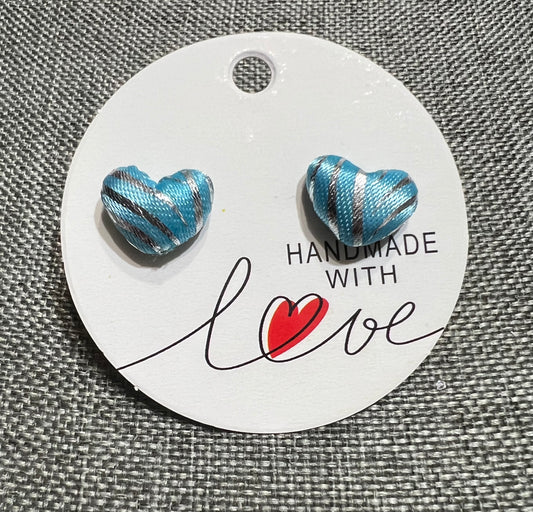 Blue heart earrings