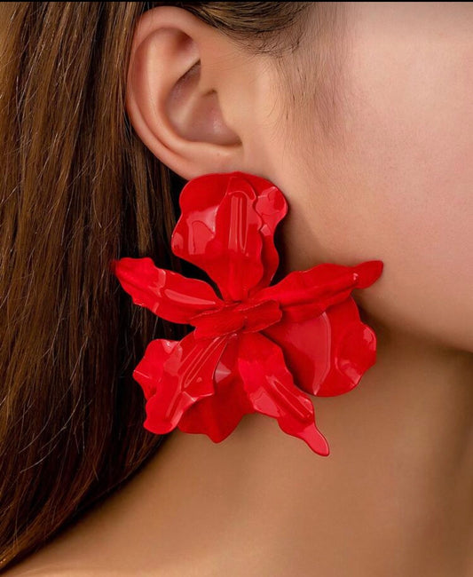 Big flower earrings