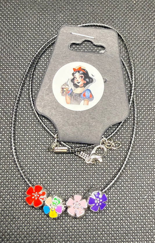 Colorful flowers necklace