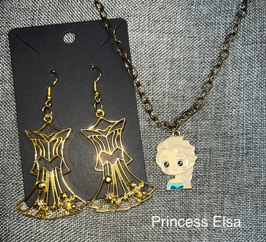 Princess earrings necklace set