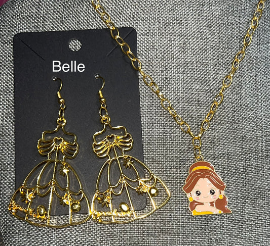 Princess earrings necklace set