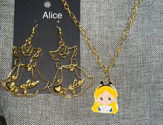 Princess earrings necklace set