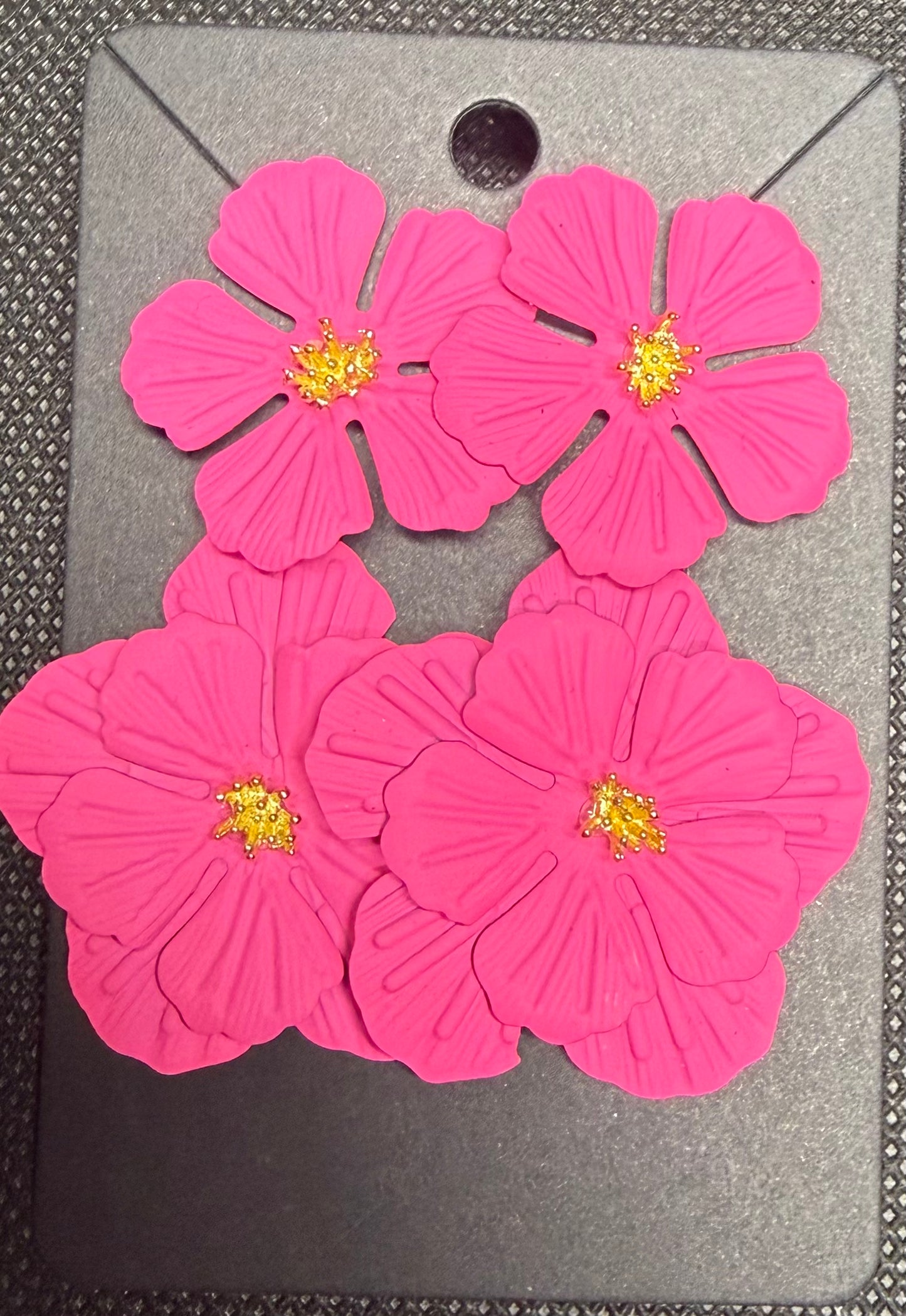 Hard pink Flower earrings