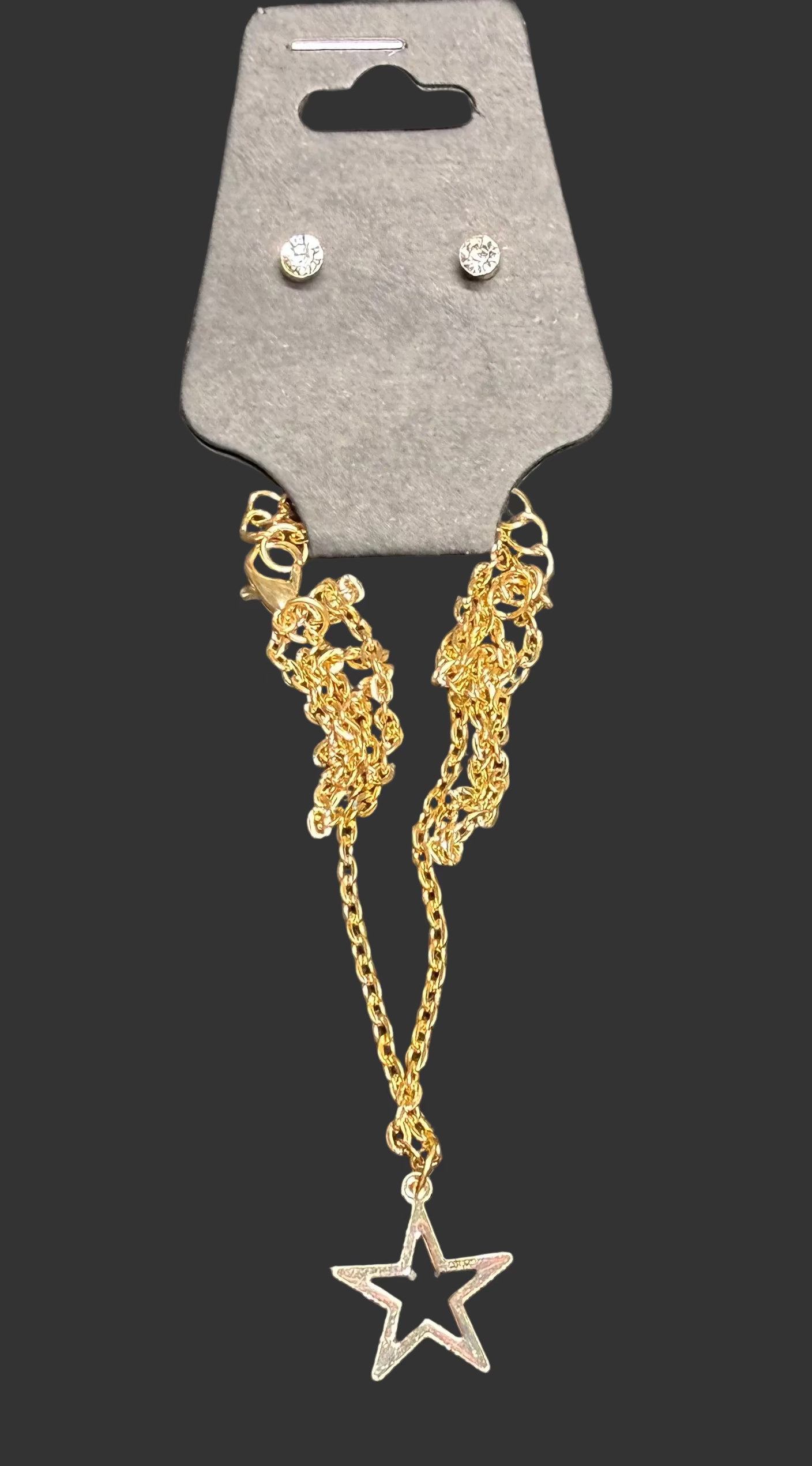 Star necklace with earrings