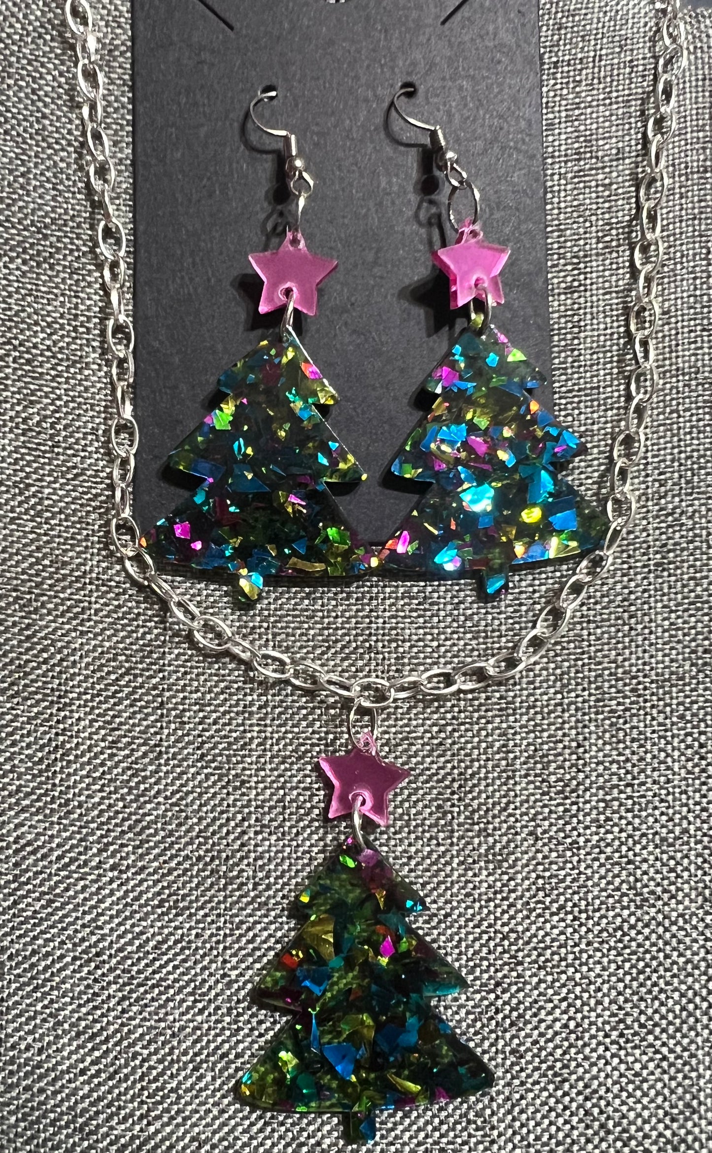 Christmas earrings necklace set